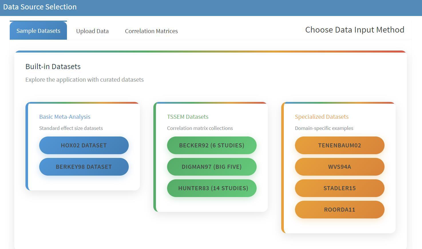 Sample Datasets